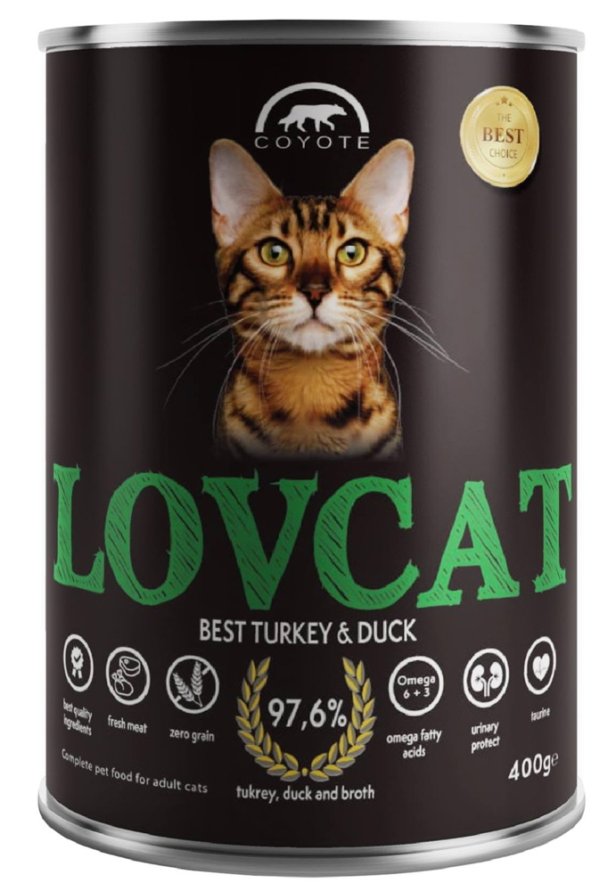 Coyote Lovcat puszka dla kota Best Turkey & Duck 400g