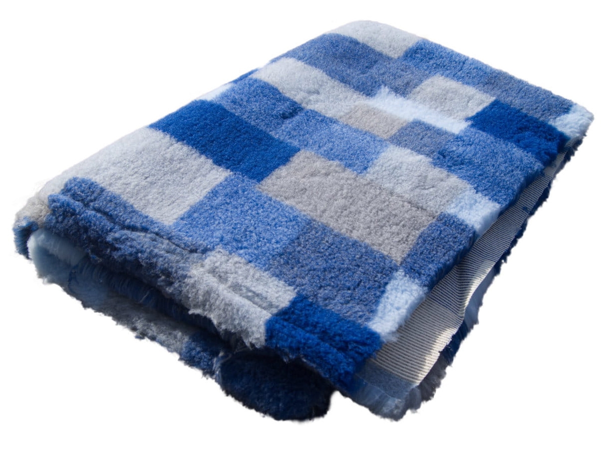 Dry Bed Suche legowisko antypoślizgowe Gęstość A+ patchwork niebieski 100 x 75 cm