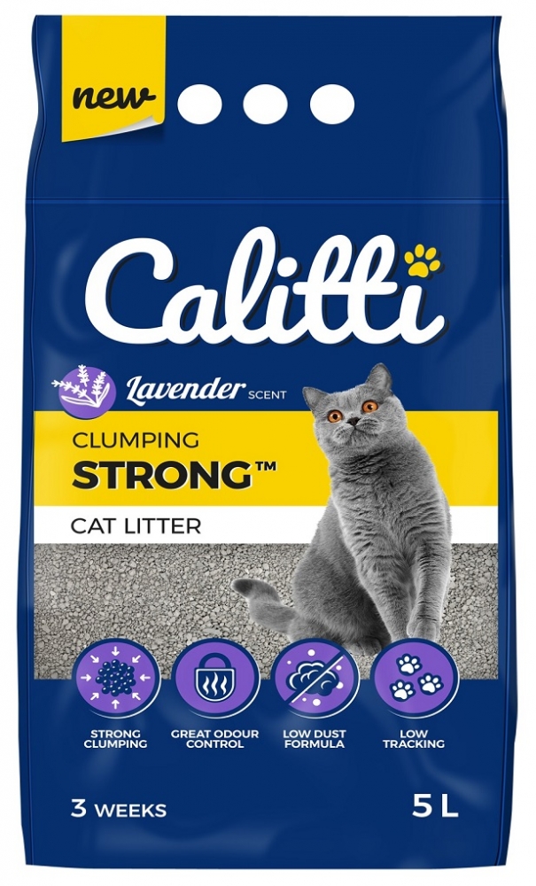 Calitti Strong Clumping żwirek bentonitowy Lavender lawendowy 5l