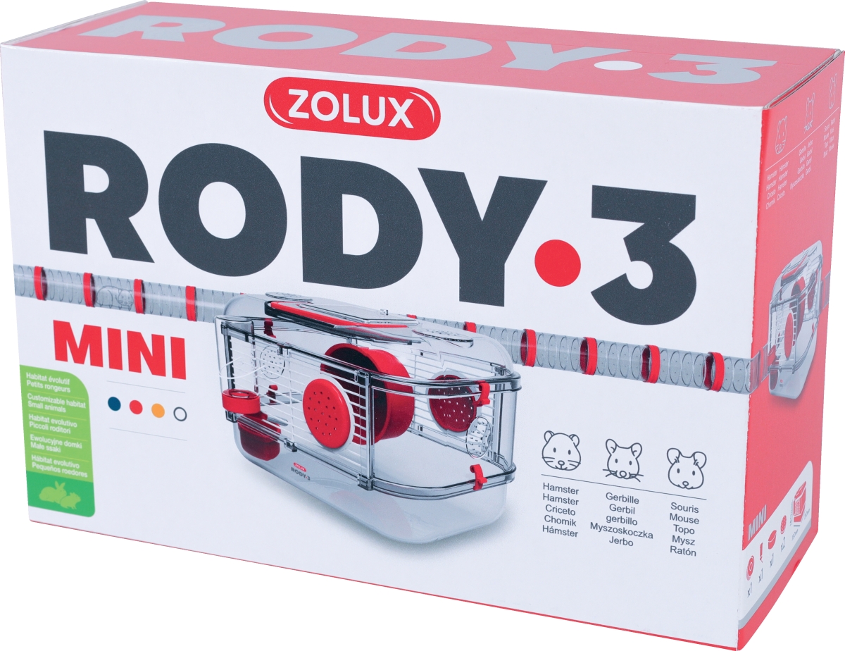Zdjęcie Zolux Klatka Rody 3 Mini dla małych gryzoni czerwona 33 x 21 x 18 cm