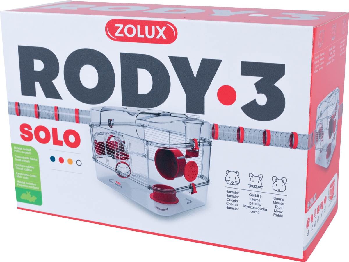 Zdjęcie Zolux Klatka Rody 3 Solo dla małych gryzoni czerwona 41 x 27 x 28 cm