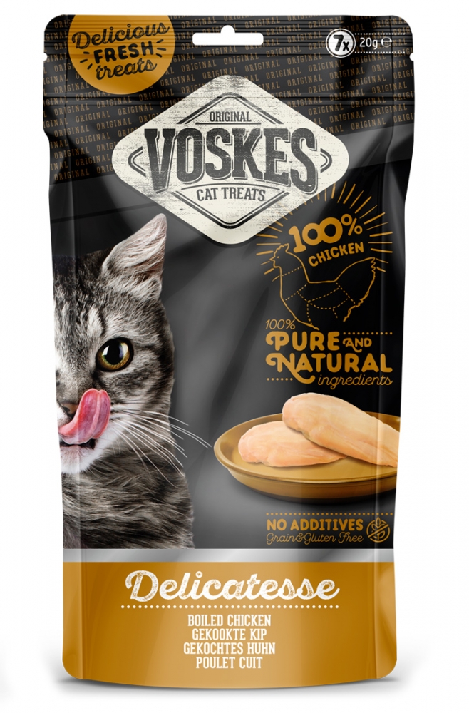 Voskes Delicatesse Pure Natural fileciki dla kota 100% kurczaka 140g