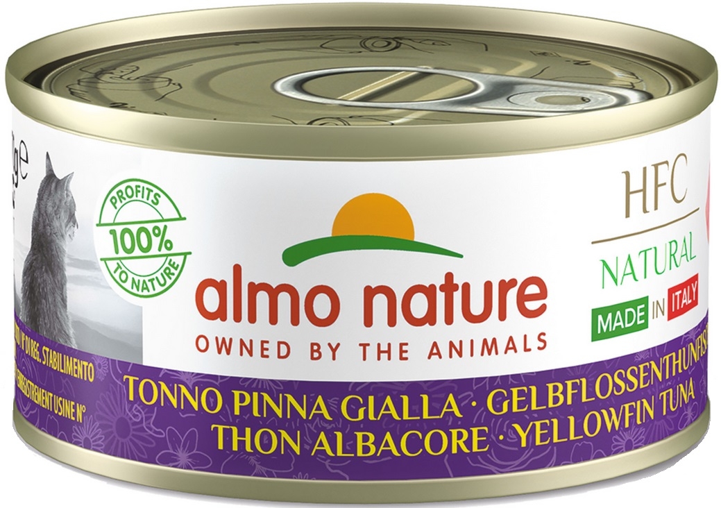 Almo Nature HFC MADE IN ITALY puszka w bulionie tuńczyk żółtopłetwy 70g