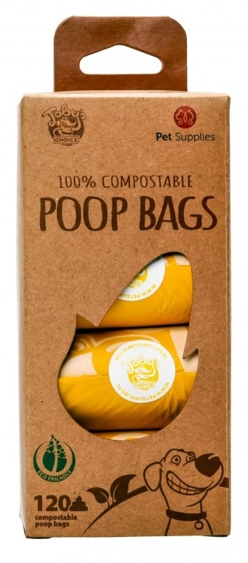 Zdjęcie Toby's Choice Poop Bags biodegradowalne torebki na odchody kompostowalne żółte, bezzapachowe 120 szt.