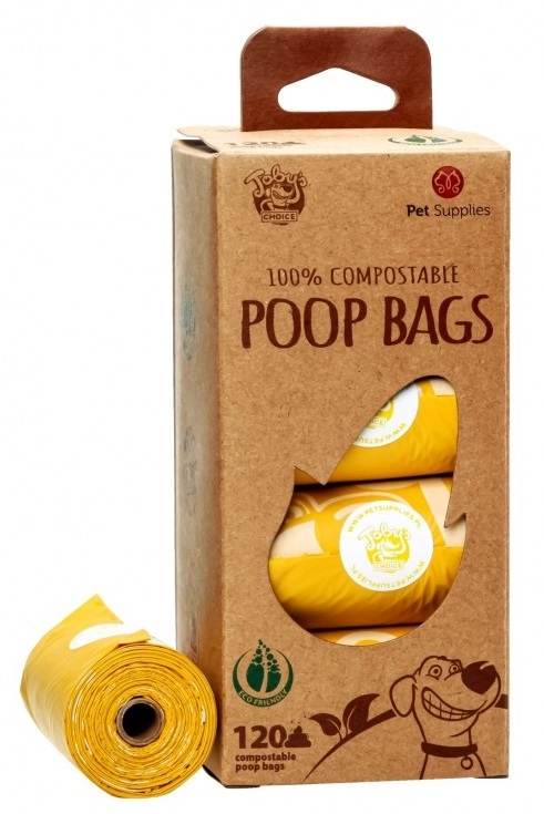 Toby’s Choice Poop Bags biodegradowalne torebki na odchody kompostowalne żółte, bezzapachowe 120 szt.