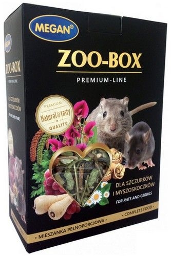 Megan Zoo Box Premium Line mieszanka pełnoporcjowa dla szczurów i myszoskoczków 550g