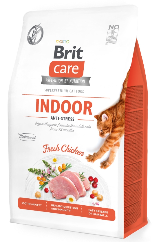 Zdjęcie Brit Care Cat Indoor Anti-Stress Grain Free koty niewychodzące i bojaźliwe 400g