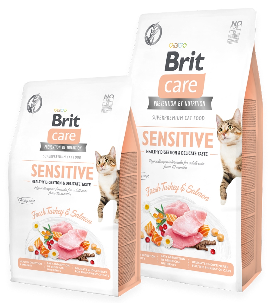 Zdjęcie Brit Care Cat Sensitive Healthy Digestion Grain Free  koty delikatne i wybredne 400g