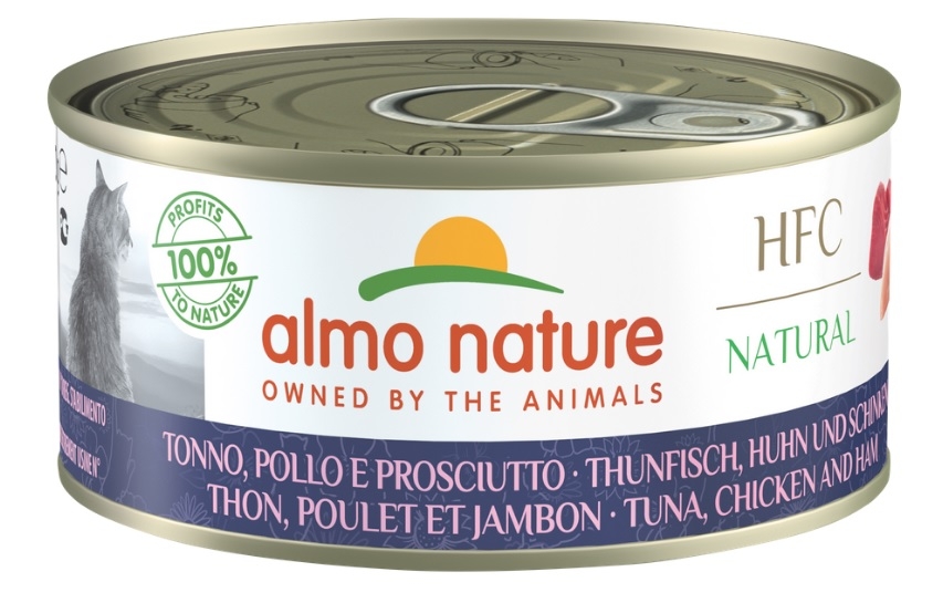 Zdjęcie Almo Nature HFC Natural Puszka duża w sosie tuńczyk, kurczak i szynka 150g