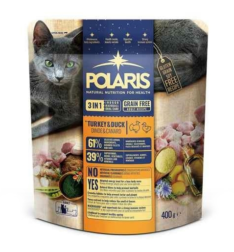 Zdjęcie Polaris Adult 3 in 1 Turkey & Duck  dla dorosłych kotów 400g