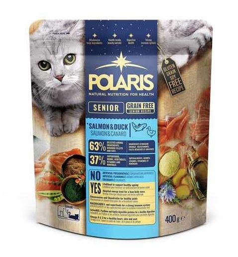 Zdjęcie Polaris Senior Salmon & Duck  dla starszych kotów 1,2kg