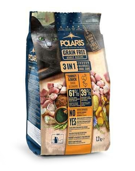Zdjęcie Polaris Adult 3 in 1 Turkey & Duck  dla dorosłych kotów 1,2kg