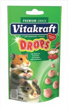Zdjęcie Vitakraft Drops Erdbeere dla chomika  dropsy truskawkowe 75g