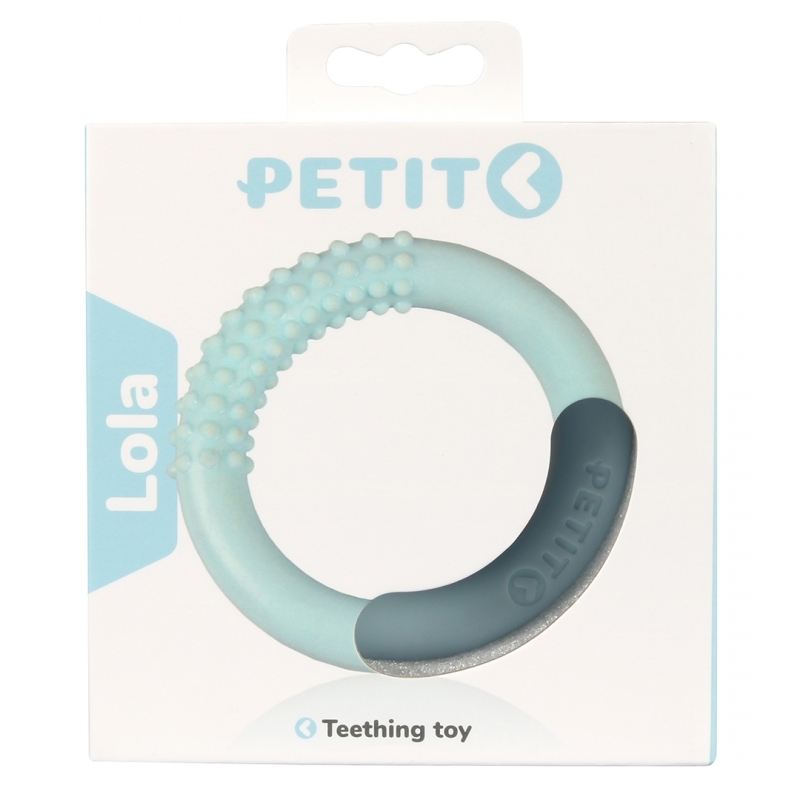 Zdjęcie Ebi Petit Lola zabawka ring na ząbkowanie  niebieska 10 x 10 cm