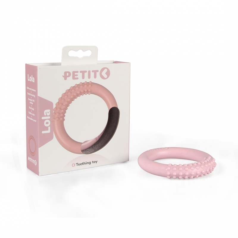 Zdjęcie Ebi Petit Lola zabawka ring na ząbkowanie  różowa 10 x 10 cm