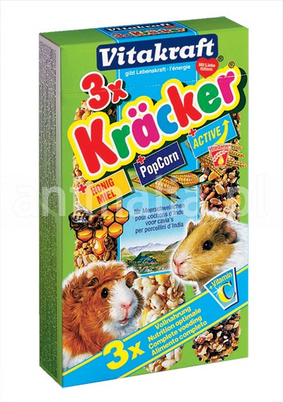 Zdjęcie Vitakraft 3 x Kracker  kolba dla świnki (miód, popcorn, active) 160g