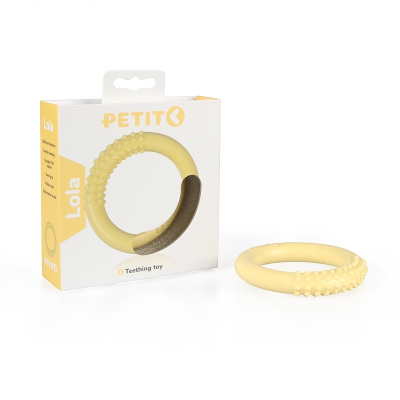 Zdjęcie Ebi Petit Lola zabawka ring na ząbkowanie  żółta 10 x 10 cm
