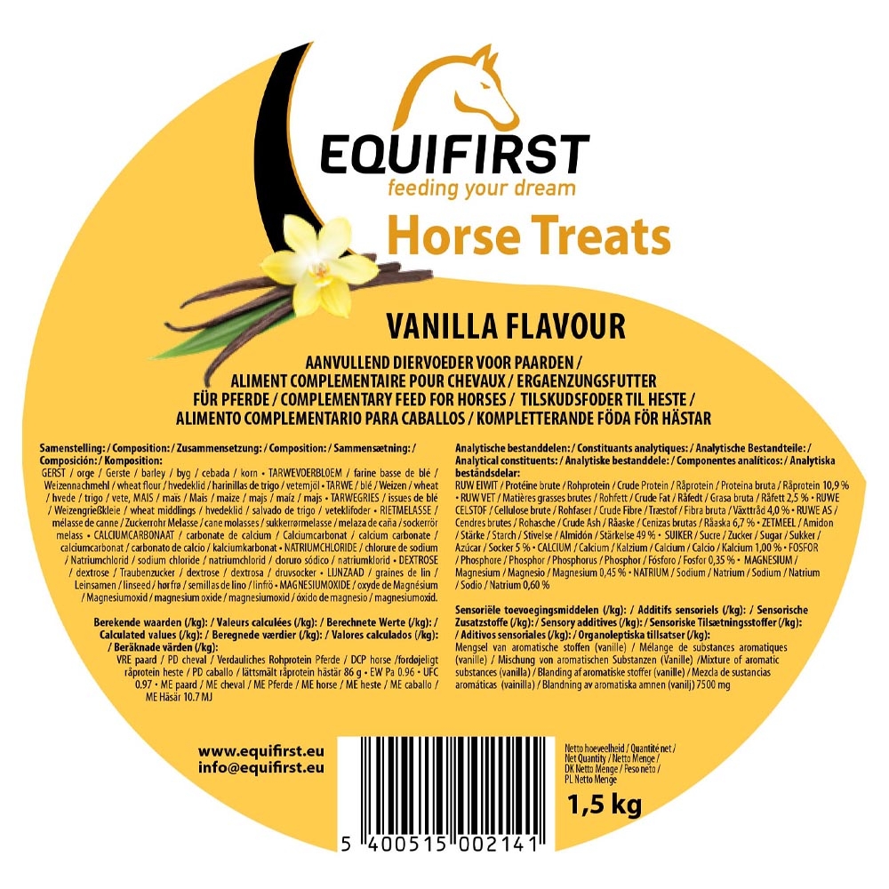 Zdjęcie Equifirst Horse Treats przysmaki dla koni  Vanille Flavour waniliowe 1,5kg