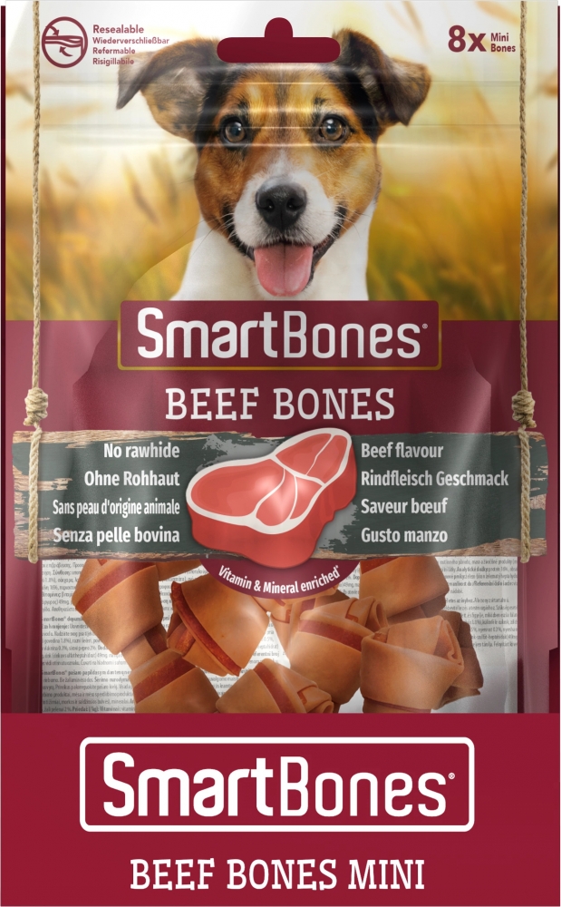 Zdjęcie Smart Bones Beef Bones kości do żucia dla psów  Mini (dla małych ras) 8 szt.