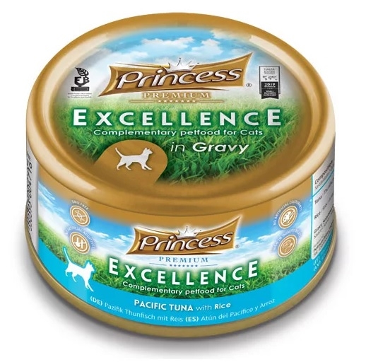Zdjęcie Princess Premium Cat Excellence premium puszka w sosie tuńczyk pacyficzny z ryżem 70g