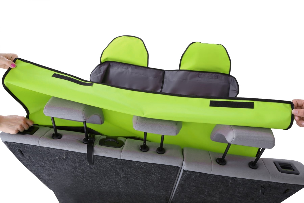 Zdjęcie Kardiff Activ Mata samochodowa na tylne fotele z zamkiem i bokami brązowo-zielona rozm. L
