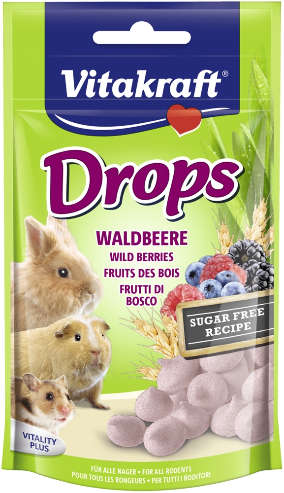Zdjęcie Vitakraft Drops Waldbeere dla gryzoni i królików  dropsy z owocami leśnymi 75g
