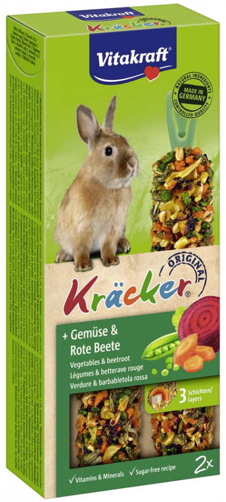 Zdjęcie Vitakraft Kracker Kolby dla królika  warzywa + buraki czerwone 2 szt.