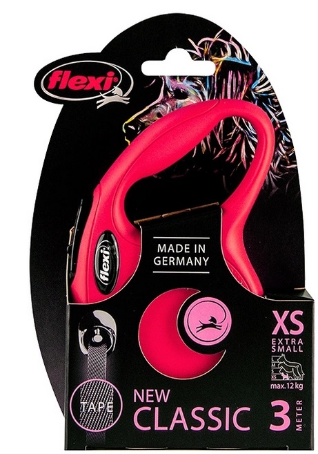 Zdjęcie Flexi New Classic Tape XS smycz automatyczna czerwona taśma 3m