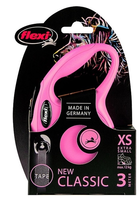 Zdjęcie Flexi New Classic Tape XS smycz automatyczna różowa taśma 3m