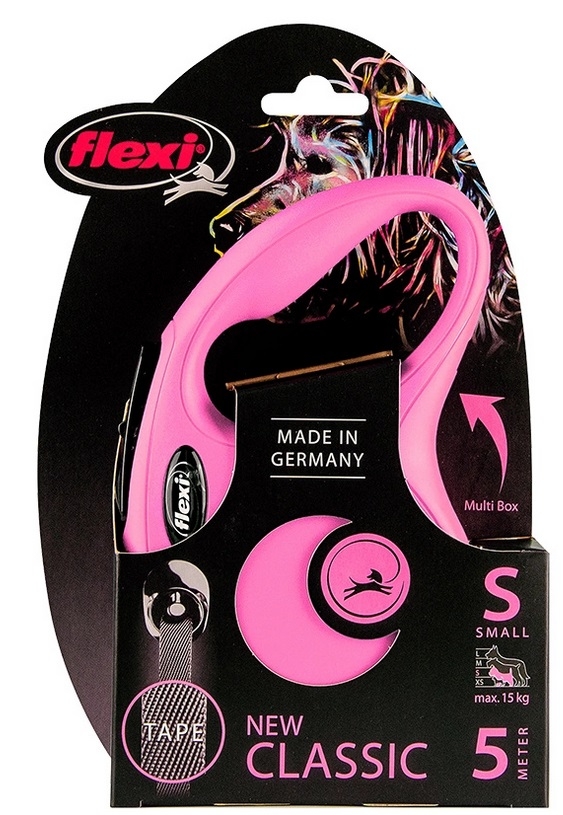 Zdjęcie Flexi New Classic Tape S smycz automatyczna  różowa taśma 5m