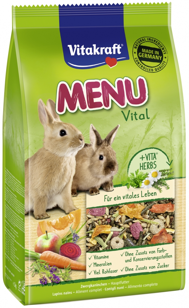 Zdjęcie Vitakraft Menu Vital pokarm dla królika + vita herbs  z ziołami 1kg