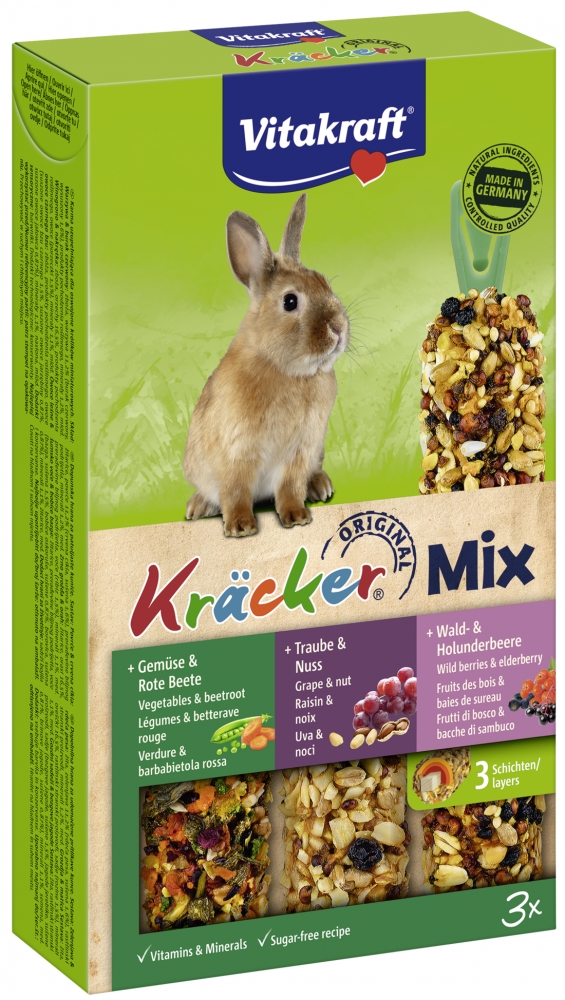 Zdjęcie Vitakraft Kracker Trio-Mix   kolba dla królika (warzywa, orzechy, owoce) 168g