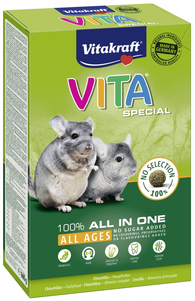 Zdjęcie Vitakraft Vita Special Adult Regular (Szynszyla) pokarm dla dorosłych szynszyli granulat 0.6kg