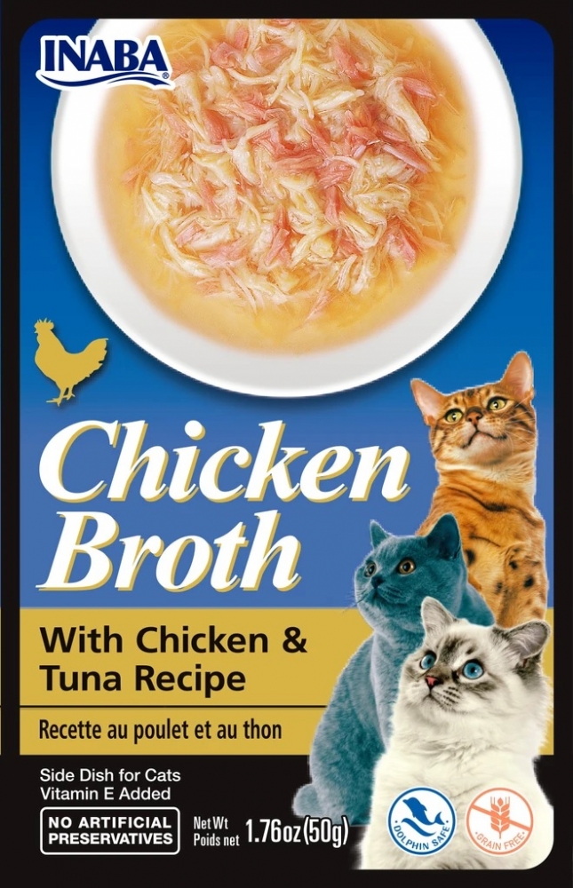 Zdjęcie Inaba Chicken Broth rosół z kurczaka dla kota  z kurczakiem i tuńczykiem 50g