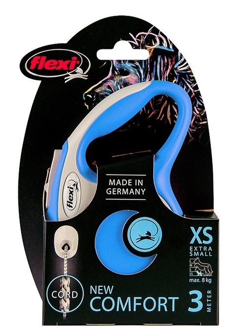 Zdjęcie Flexi New Comfort XS smycz automatyczna (do 8kg) niebieska linka 3m