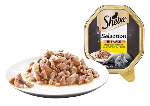 Zdjęcie Sheba Selection in Sauce tacka dla kota  z kawałkami kurczaka w sosie 85g