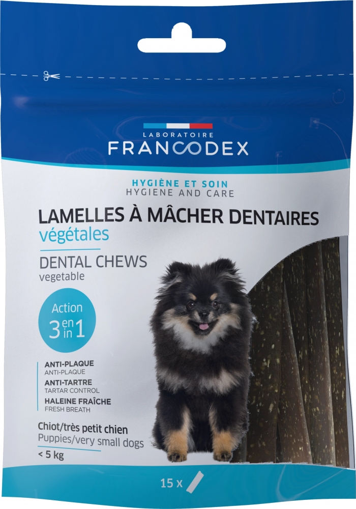 Zdjęcie Francodex Lamelles Paski Dental gryzaki do pielęgnacji jamy ustnej dla miniaturowych psów 15 szt.
