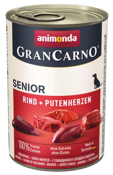 Zdjęcie Animonda Grancarno Senior  wołowina + serca indyka 400g