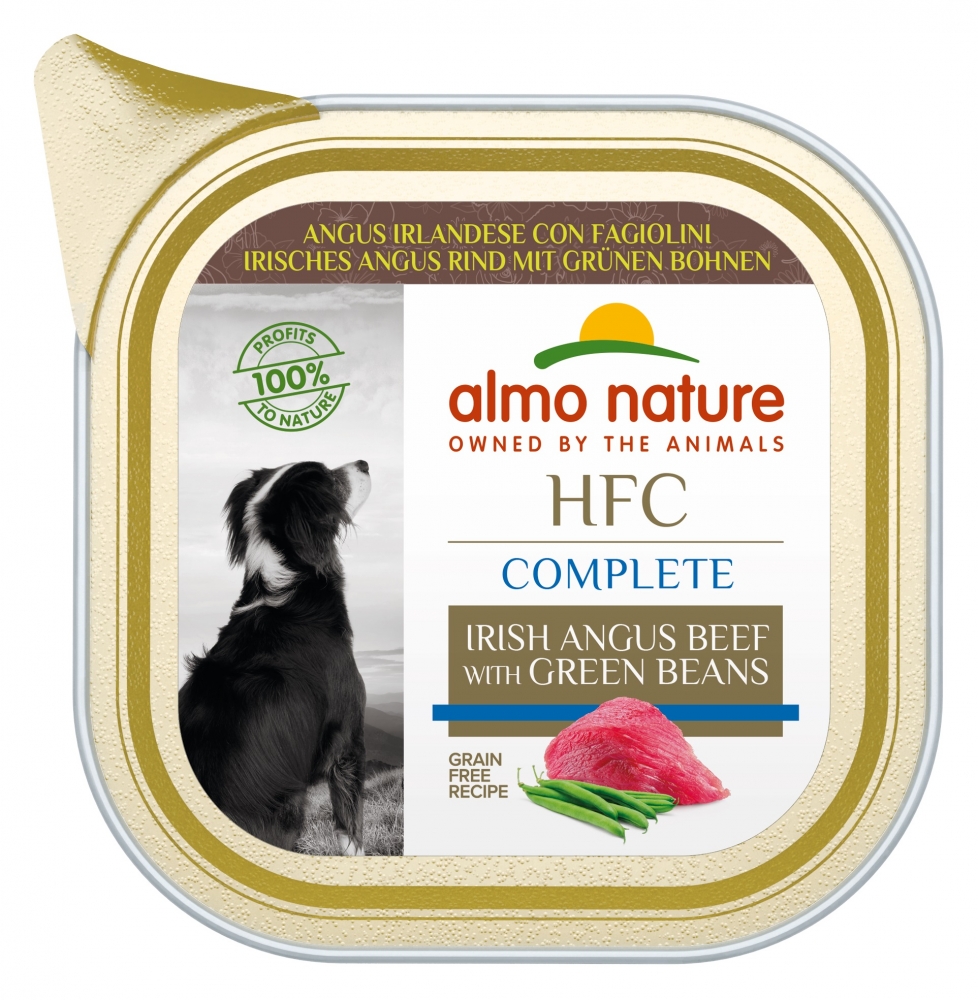 Zdjęcie Almo Nature HFC Complete tacka dla psów mała  wołowina Irish Angus z fasolką 85g
