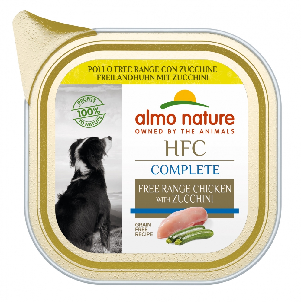 Zdjęcie Almo Nature HFC Complete tacka dla psów mała  kurczak z wolnego wybiegu z cukinią 85g