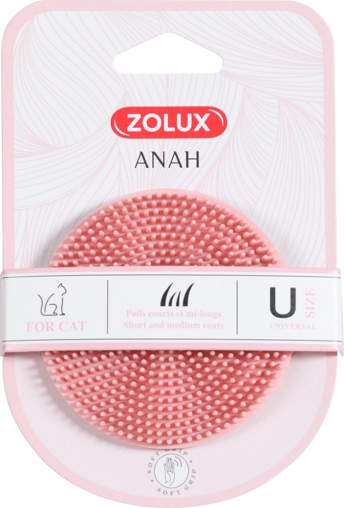 Zdjęcie Zolux Szczotka gumowa okrągła Anah dla kotów  różowa 