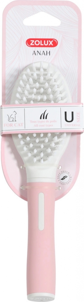 Zdjęcie Zolux Szczotka z nylonowym włosiem Anah dla kotów  różowa 