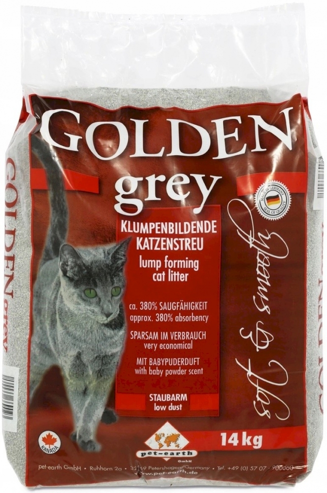 Zdjęcie Golden Grey Samozbrylający żwirek dla kotów  standard 14kg