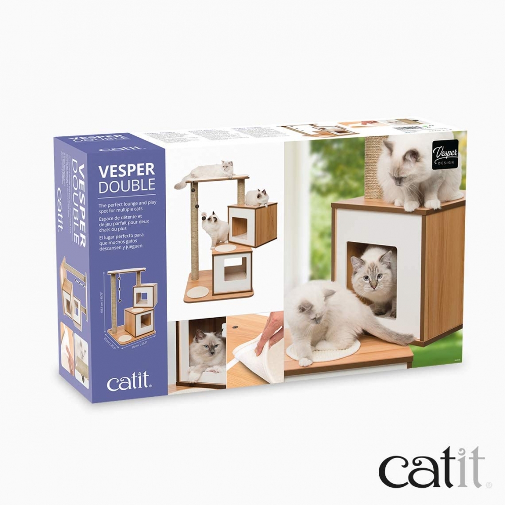 Zdjęcie catit Vesper Double drapak dla kota  orzech włoski 103.5x 65x 65cm 