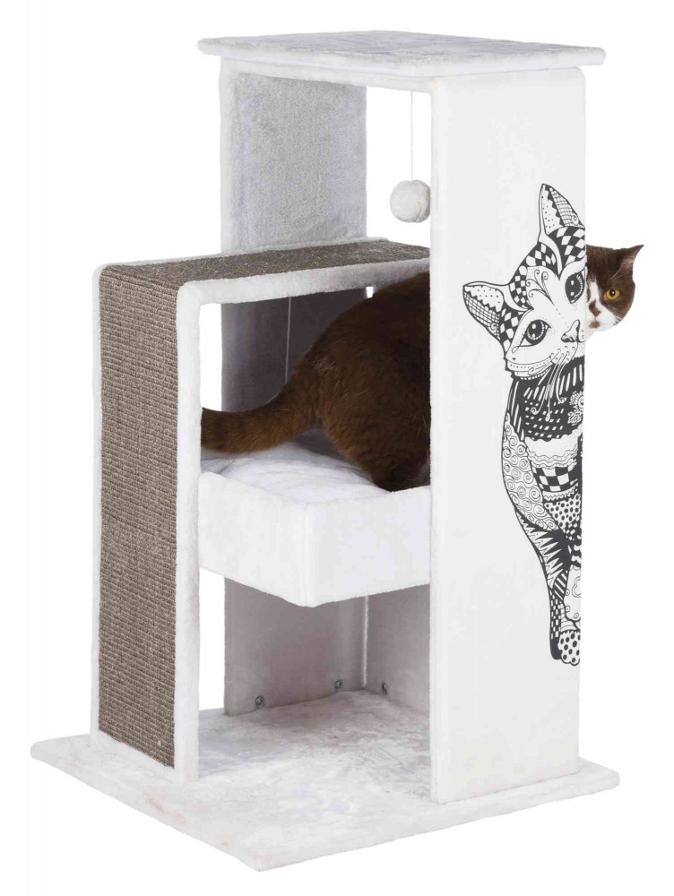 Zdjęcie Trixie Drapak wieża dla kota Maria  biały / szary wys. 101 cm