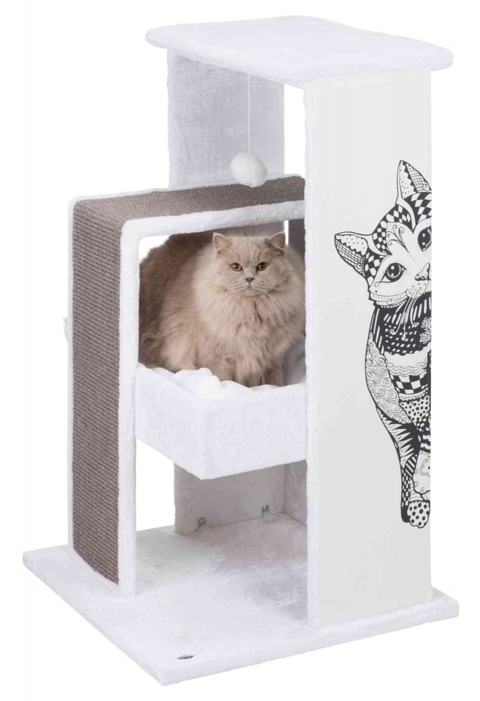 Zdjęcie Trixie Drapak wieża dla kota Maria  biały / szary wys. 101 cm