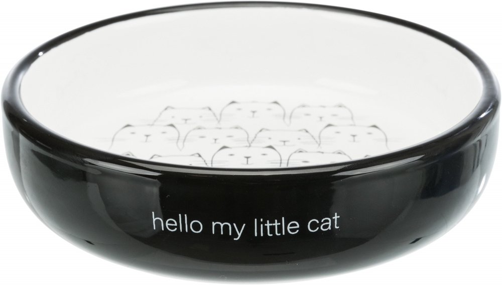 Zdjęcie Trixie Miska ceramiczna dla kotów ras o płaskim pyszczku czarna/biała 0.3 l/ø 15 cm