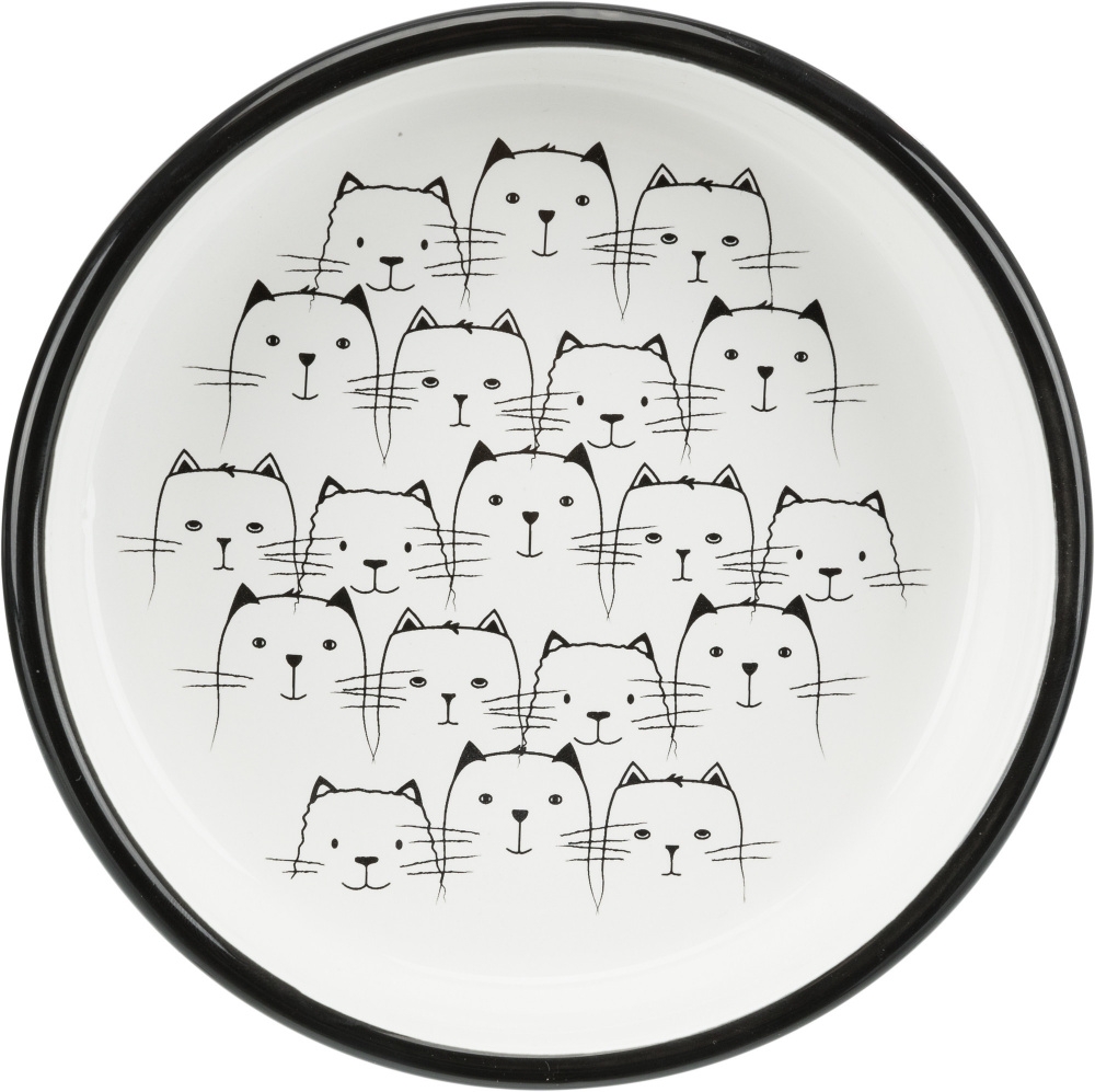 Zdjęcie Trixie Miska ceramiczna dla kotów ras o płaskim pyszczku czarna/biała 0.3 l/ø 15 cm