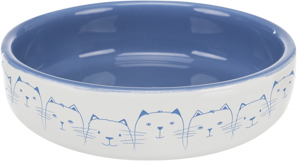 Zdjęcie Trixie Miska ceramiczna dla kotów ras o płaskim pyszczku jasnoniebieska/biała 0.3 l/ø 15 cm