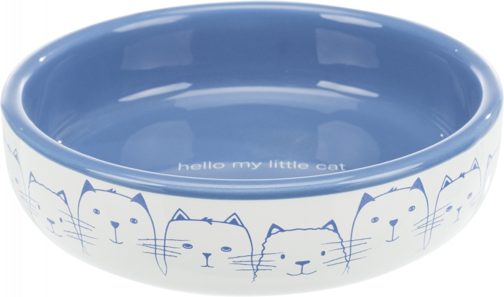 Zdjęcie Trixie Miska ceramiczna dla kotów ras o płaskim pyszczku jasnoniebieska/biała 0.3 l/ø 15 cm